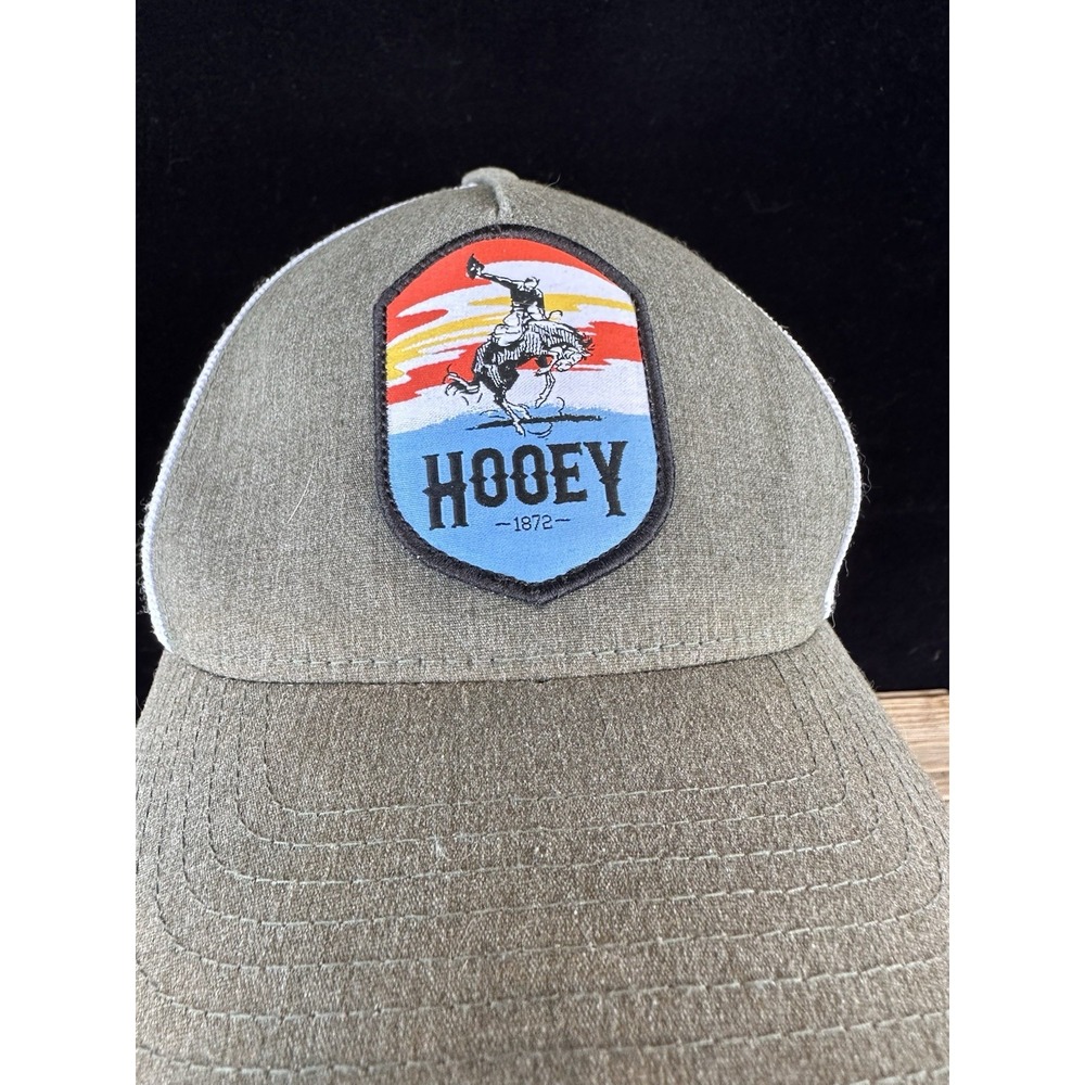 Hooey Trucker Hat Cap Gray White Mesh Get Your Hooey Cowboy 1872
